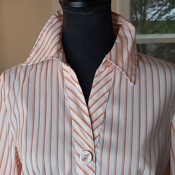Essentials sz M orange strips shirt - Picture 2 of 10